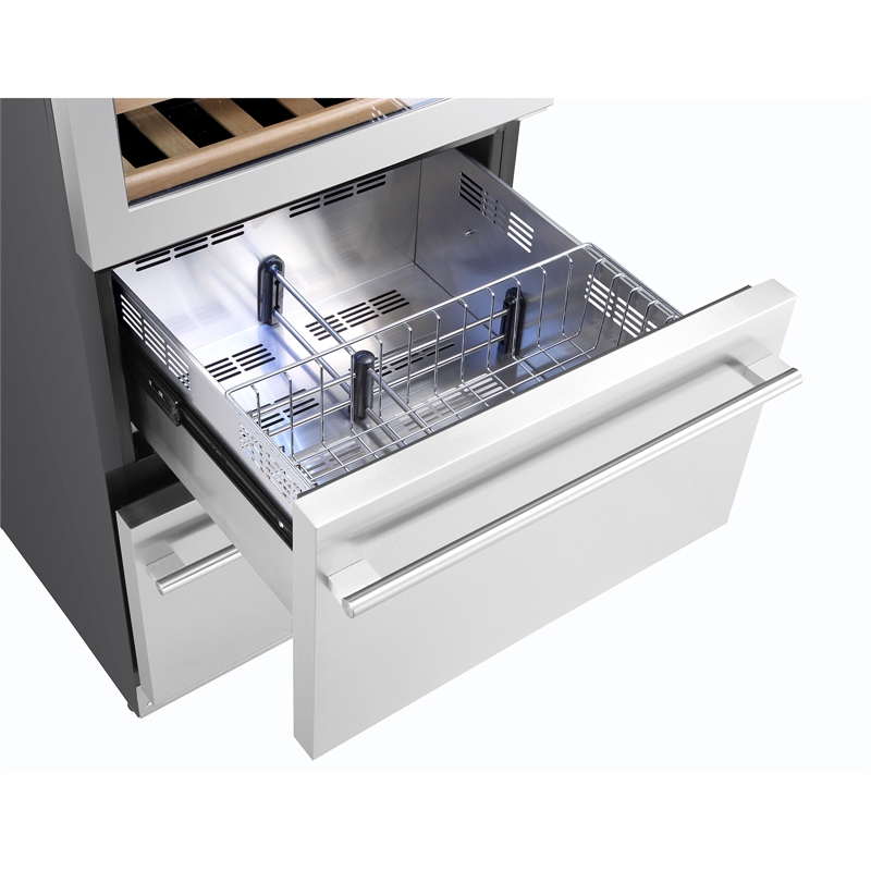 KUCHT 23.5 in. 108 Bottles - 100 Cans Wine & Beverage Cooler in Stainless Steel