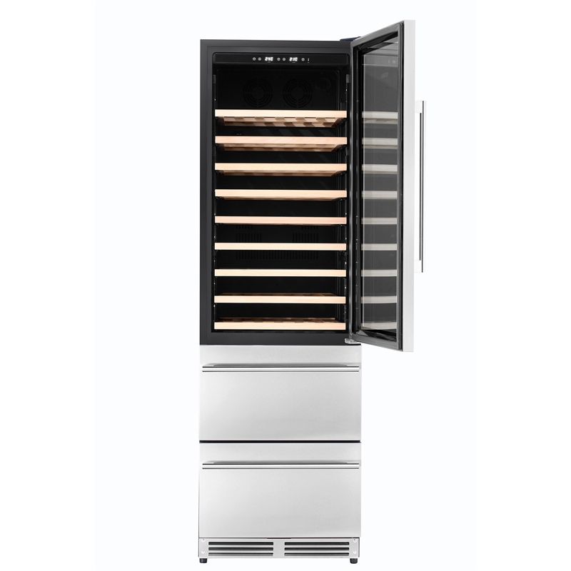 KUCHT 23.5 in. 108 Bottles - 100 Cans Wine & Beverage Cooler in Stainless Steel