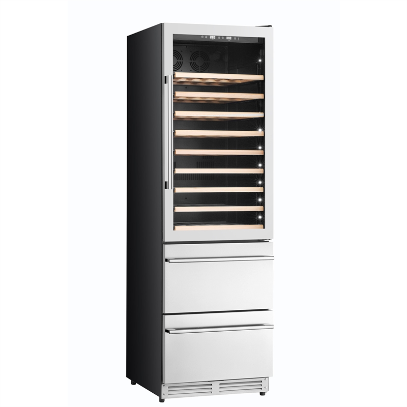 KUCHT 23.5 in. 108 Bottles - 100 Cans Wine & Beverage Cooler in Stainless Steel