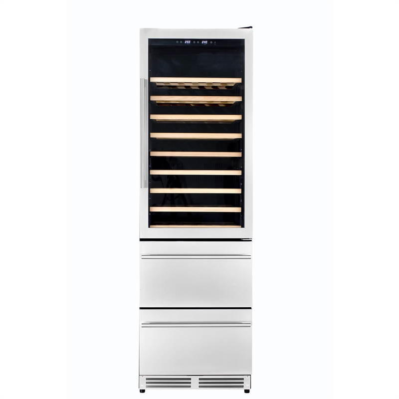KUCHT 23.5 in. 108 Bottles - 100 Cans Wine & Beverage Cooler in Stainless Steel