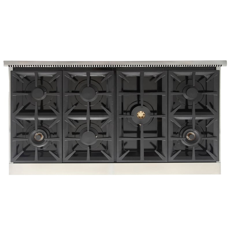 48 in. ft. Propane Gas Range Top with in Stainless Steel with Tuxedo Black Knobs