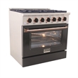 36 in. 5.2 cu. ft. Dual Fuel Range for Propane Gas in Rose Handle & Ring Knobs.