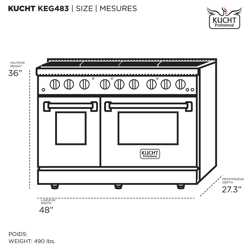 Gemstone Professional 48-in Natural Gas Range in Titanium Stainless Steel