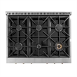 36 in. 5.2 cu. ft. Dual Fuel Range for Propane Gas in Dark Stainless.