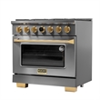 36 in. 5.2 cu. ft. Dual Fuel Range for Propane Gas in Dark Stainless.
