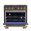 36 in. 5.2 cu. ft. Dual Fuel Range for Propane Gas in Dark Stainless.