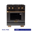 30 in. 4.2 cu. ft. Dual Fuel Range for Propane Gas in Dark Stainless Steel