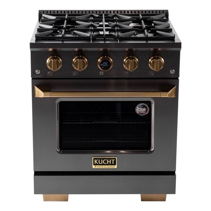 30 in. 4.2 cu. ft. Dual Fuel Range for Propane Gas in Dark Stainless Steel