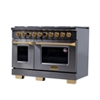 48 in. 8 Burners Dual Fuel Range for Propane Gas in Dark Stainless Steel