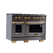 48 in. 8 Burners Dual Fuel Range for Propane Gas in Dark Stainless Steel