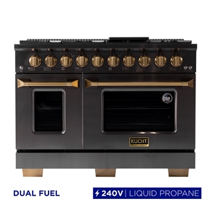 48 in. 6.7 cu. ft. Dual Fuel Range for Propane Gas in Titanium Stainless Steel