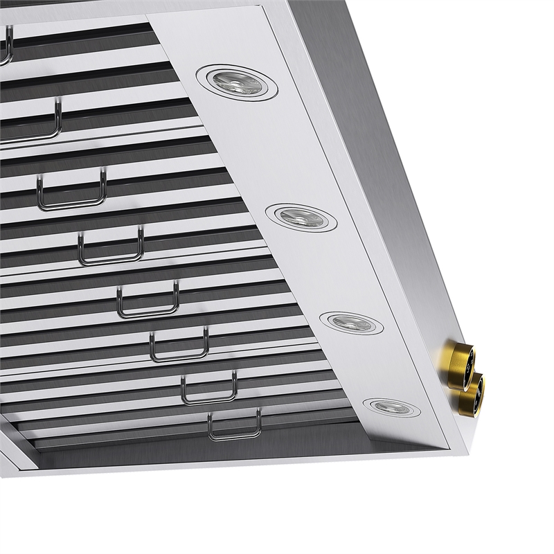 48 in. 900 CFM Under Cabinet Range Hood in Stainless Steel with Gold