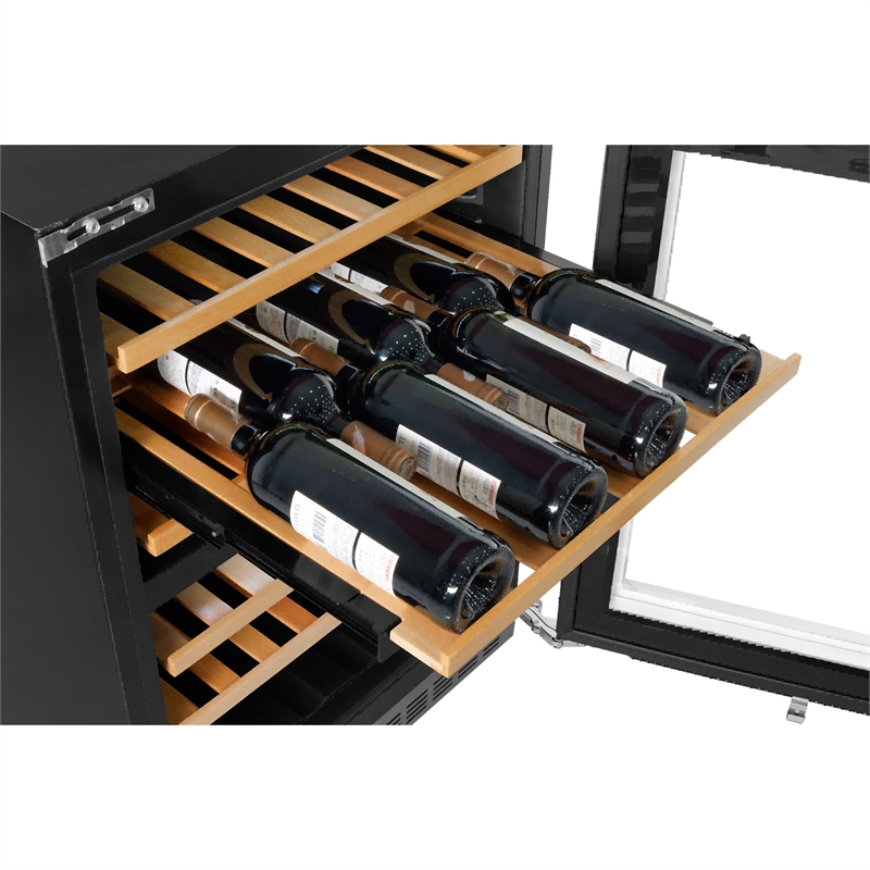 24 in. Dual Zone 52-Wine Bottles Wine Cooler in Stainless Steel
