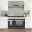 48 in. 6.7 cu. ft. Dual Fuel Range for Propane Gas in Black