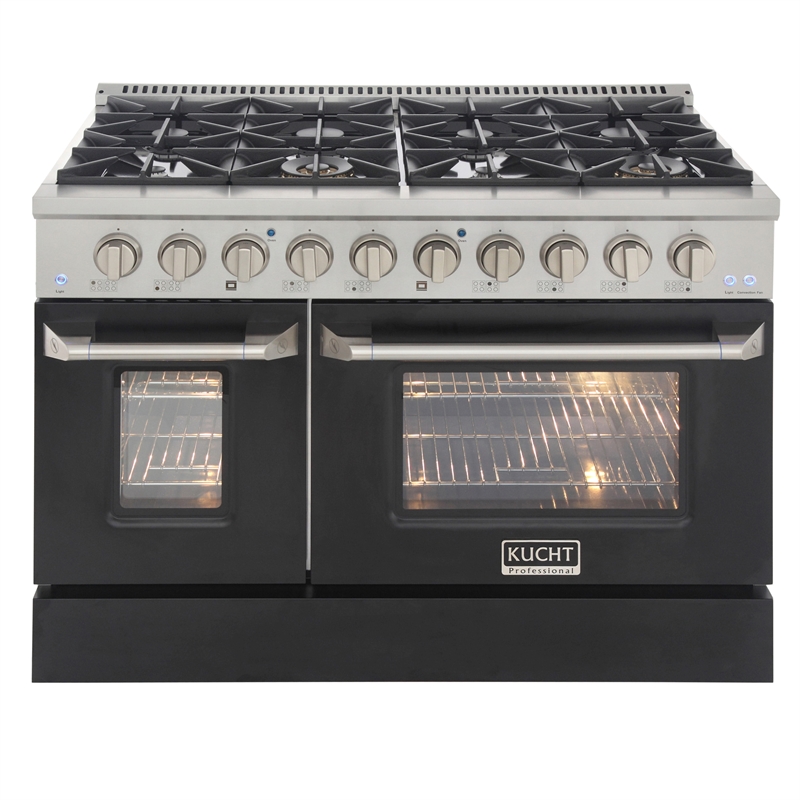48 in. 6.7 cu. ft. Dual Fuel Range for Propane Gas in Black
