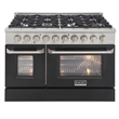 48 in. 6.7 cu. ft. Dual Fuel Range for Propane Gas in Black