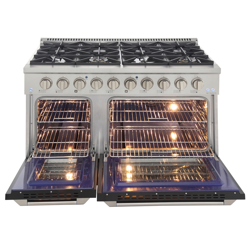 48 in. 6.7 cu. ft. Dual Fuel Range for Propane Gas in Black