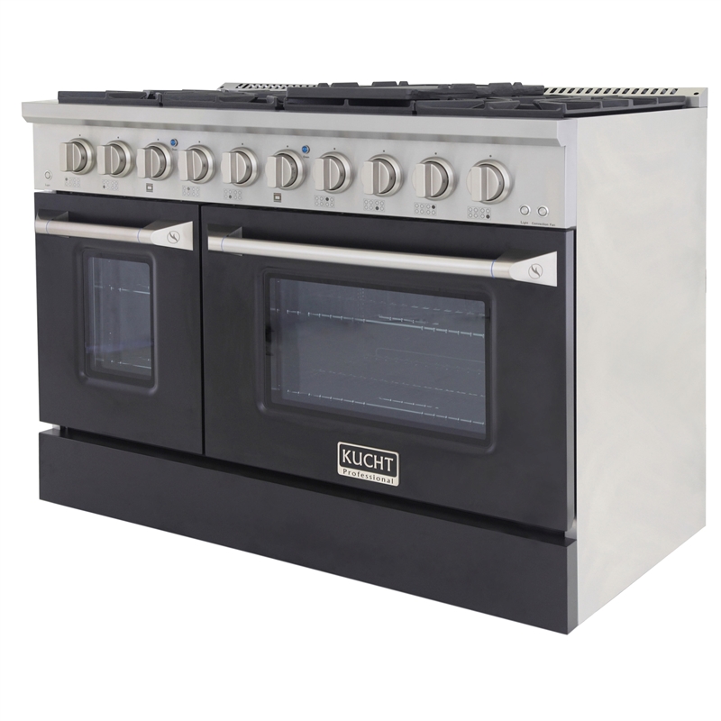 48 in. 6.7 cu. ft. Dual Fuel Range for Propane Gas in Black