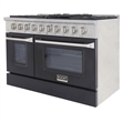 48 in. 6.7 cu. ft. Dual Fuel Range for Propane Gas in Black