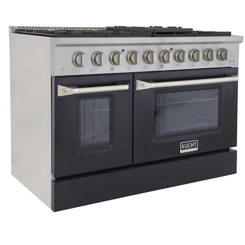 48 in. 6.7 cu. ft. Dual Fuel Range for Propane Gas in Black