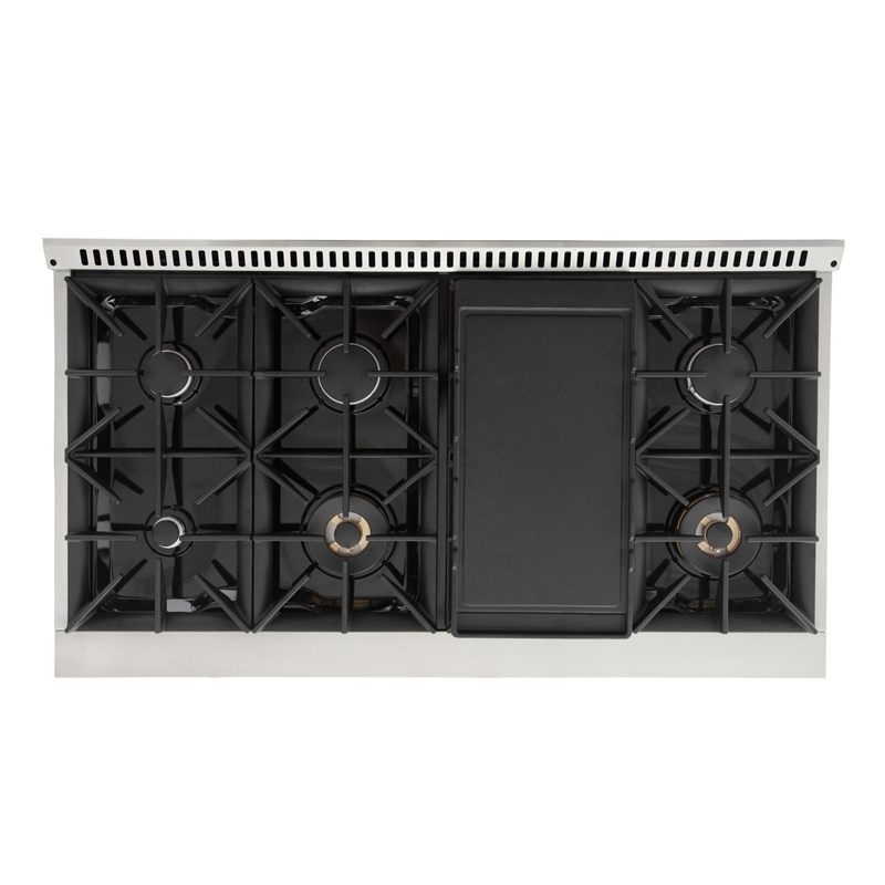 48 in. 6.7 cu. ft. Dual Fuel Range for Propane Gas in Black