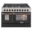 48 in. 6.7 cu. ft. Dual Fuel Range for Propane Gas in Black and Rose Gold