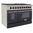 48 in. 6.7 cu. ft. Dual Fuel Range for Propane Gas in Black and Rose Gold