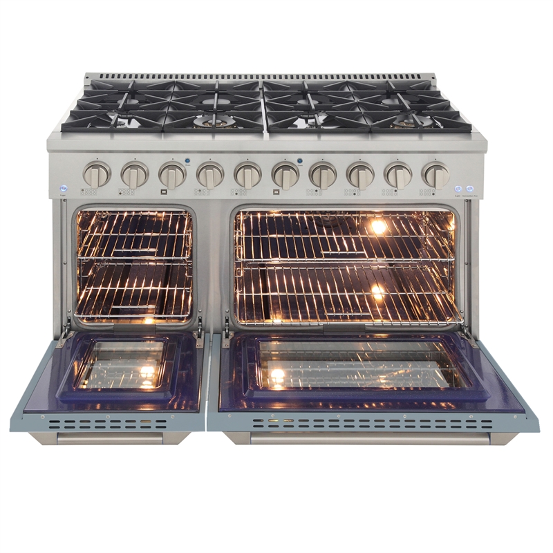 48 in. 6.7 cu. ft. Dual Fuel Range for Propane Gas in Light Blue