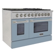 48 in. 6.7 cu. ft. Dual Fuel Range for Propane Gas in Light Blue