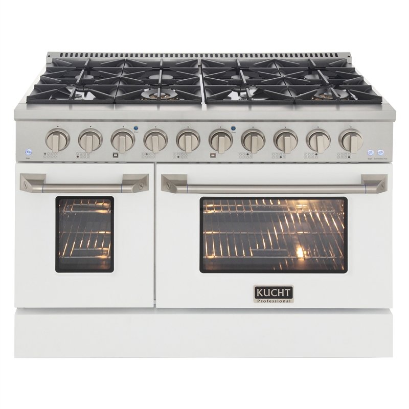 48 in. 6.7 cu. ft. Dual Fuel Range for Propane Gas in White