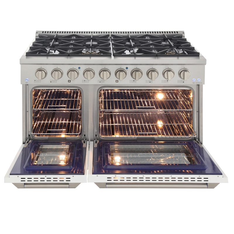48 in. 6.7 cu. ft. Dual Fuel Range for Propane Gas in White