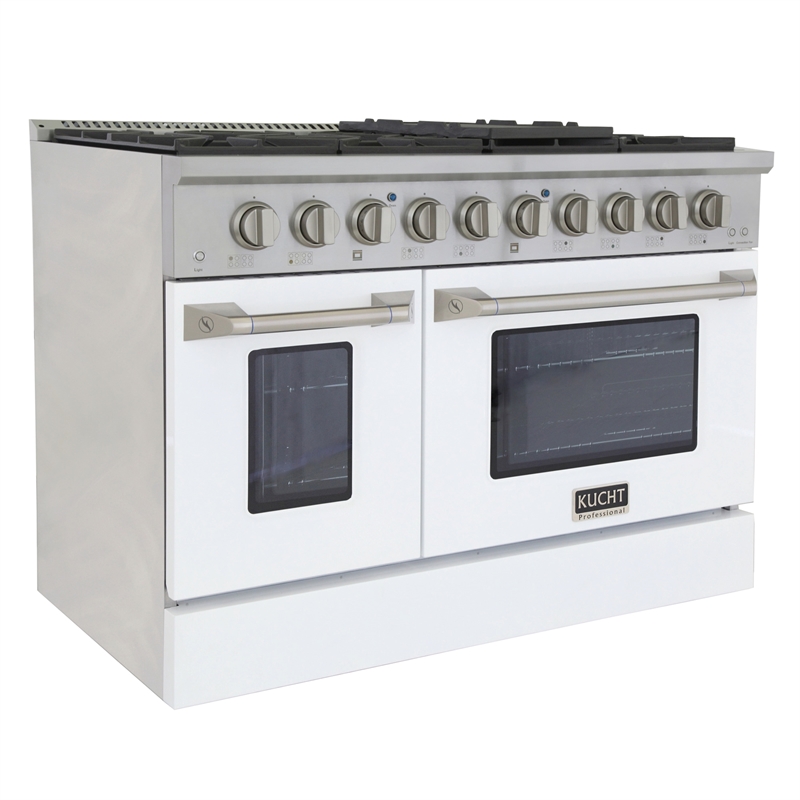 48 in. 6.7 cu. ft. Dual Fuel Range for Propane Gas in White
