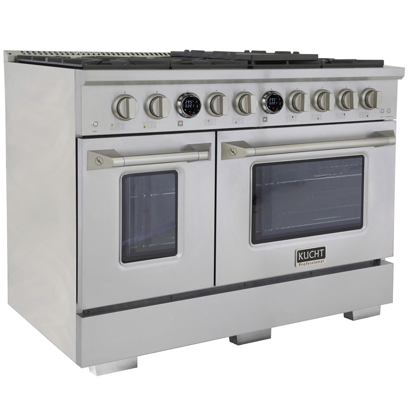 48 in. 6.7 cu. ft. Dual Fuel Range for Propane Gas + Under Cabinet Range Hood