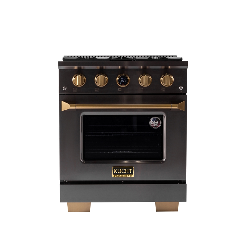 Dual Fuel Range Propane Gas in Titanium Stainless Steel Under Cabinet Range Hood