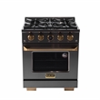 Dual Fuel Range Propane Gas in Titanium Stainless Steel + Wall Mount Range Hood