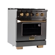 Dual Fuel Range Propane Gas in Titanium Stainless Steel + Wall Mount Range Hood