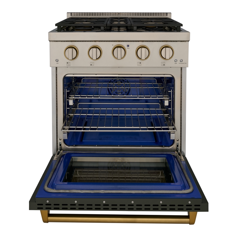 KUCHT Professional 30 - in Propane Gas Range in Olive Green with gold handle