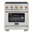 30 Inch Induction Range in Stainless Steel with Gold accents with 4 Elements and Bridge Zone