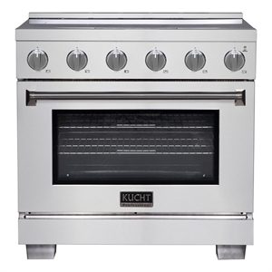 36 Inch Induction Range in Stainless Steel with 5 Elements and Bridge Zone