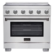 36 Inch Induction Range in Stainless Steel with 5 Elements and Bridge Zone