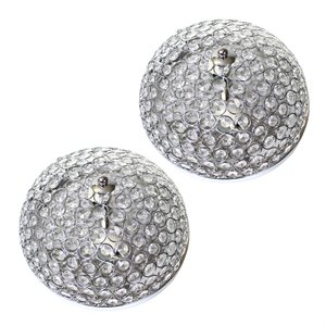 Elegant Designs Crystal 2 Light Flush Mounting Ceiling Light 2 Pack in Chrome
