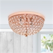 Elegant Designs Crystal 2 Light Flush Mounting Ceiling Light 2 Pack in Rose Gold