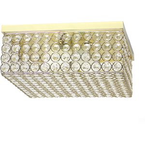 Elegant Designs Metal 12&quot Elipse Square Flush Mount Ceiling Light in Gold