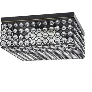 Elegant Designs Metal 12&quot Elipse Square Flush Mount Ceiling Light in Bronze