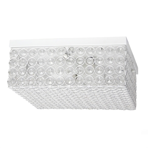 Elegant Designs Metal 12&quot Elipse Square Flush Mount Ceiling Light in White