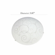 Simple Designs Glass Round Scroll Swirl Flush Mount Ceiling Light in White