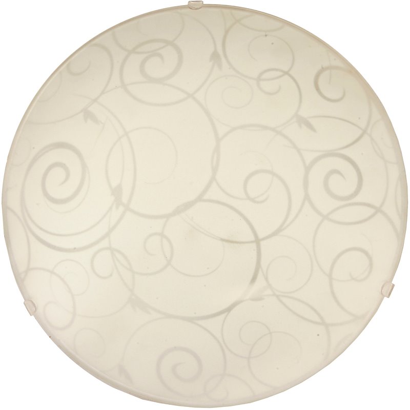 Simple Designs Glass Round Scroll Swirl Flush Mount Ceiling Light in White