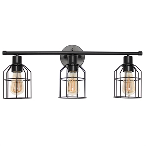Lalia Home Metal 3 Light Wired Vanity Light in Black