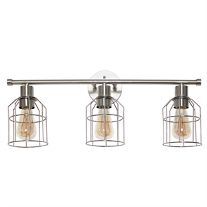 Lalia Home Metal 3 Light Wired Vanity Light in Brushed Nickel