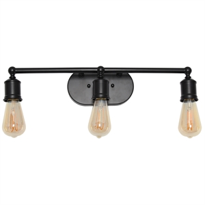 Lalia Home Metal 3 Light Wired Vanity Light in Black